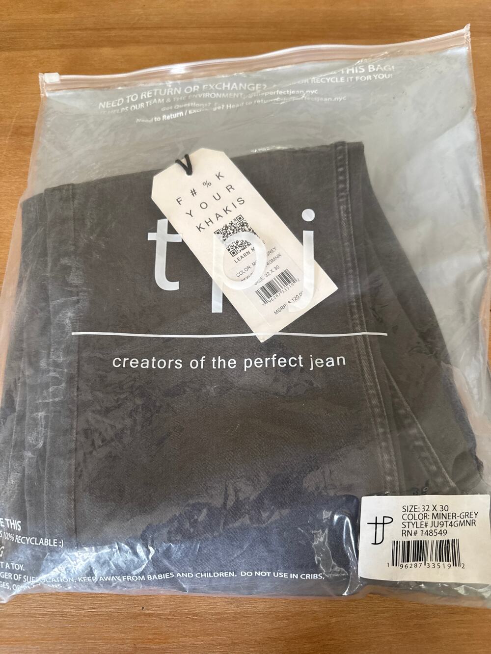 TPJ The Perfect Jean Men’s Bootcut Jeans Miner Grey 32x30 NEW